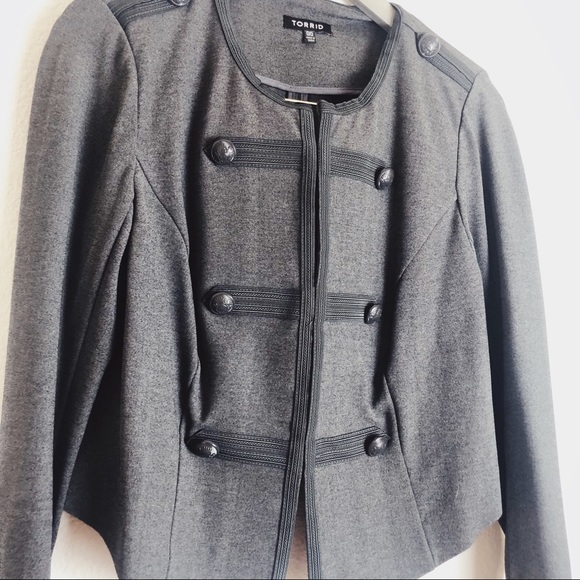 Torrid military jacket blazer grey 00 - Picture 5 of 6
